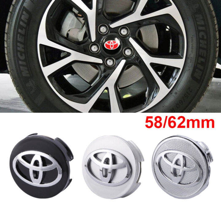 TMS 2.5 Inch 63mm Wheel Center Caps For Toyota Corolla, Camry, Highlander, RAV4 - Pack Of 4 (Silver) - View #9