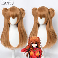 Ranyu EVA Asuka Langley Soryu วิกผมยาวสีส้มสังเคราะห์อะนิเมะคอสเพลย์ผมวิกผมทนความร้อนสำหรับงานปาร์ตี้ ~