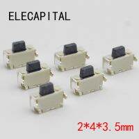 10ชิ้น/ล็อต2X4 2*4*3.5มม. ไมโคร Smd สวิตซ์กดติดปล่อยดับปุ่มโทรศัพท์ปุ่มสวิตช์ด้านข้าง