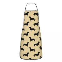 Short Hair Dachshund Cream Pattern Sausage Dog Apron for Men Women Wiener Unisex Kitchen Chef Bib Tablier Cuisine Cooking Baking