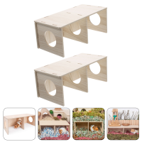 2 Pcs Hedgehog อุปกรณ์เสริมหนูอุปกรณ์ Mouse House กัด Hideout ไม้น่ารักหนูแฮมสเตอร์สวมใส่ตกแต่ง
