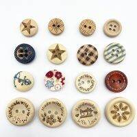 New Multi-size Patterned Buttons Natural Wood Buttons Love Scrapbooking Wedding Decor DIY Sewing Accessories 2-eye 4-eye Buttons Furniture Protectors