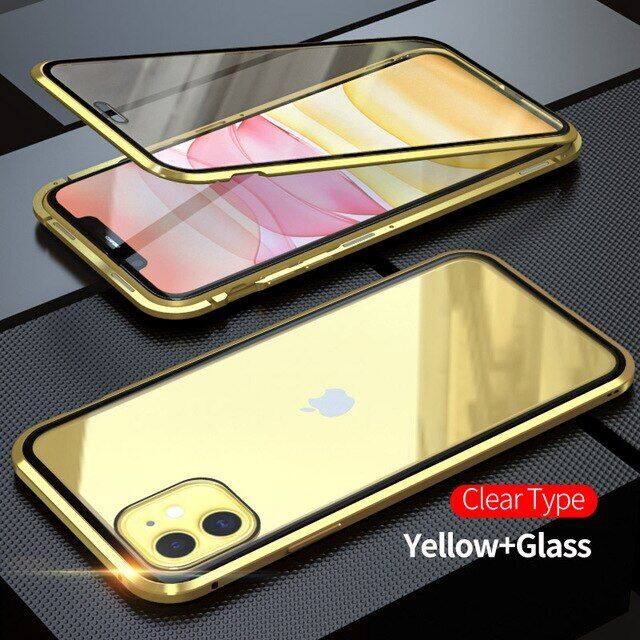 🔥 Hoce 360 Magnetic Metal Privacy Case For Iphone 15 14 13 12 11 Pro Max  Xs Xr 12 Mini Double Sided Glass Case Iphone 7 8 6S 15Plus Se Magnet Case