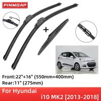 For Hyundai i10 MK2 2013-2018 Front Rear Wiper Blades Brushes Cutter Accessories J Hook 2013 2014 2015 2016 2017 2018