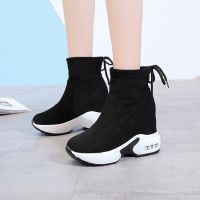 HOT★Summer Sandals New Thick Sole Leather Solid Color Platform Sports Shoes Round Toe High Top Sneakers Footwear Woman