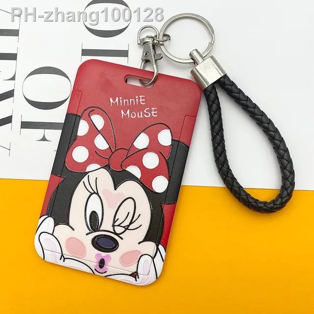 disney-cartoon-card-cover-mickey-mouse-minnie-student-campus-hanging-neck-bag-card-holder-cute-bear-abs-anti-lost-card-original