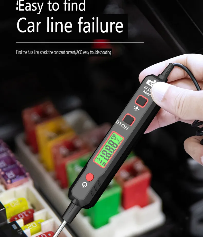 HT86A HT86B Car Circuit Tester Pen Auto Fuse Test Probe Light Tool Volt New