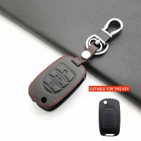 ▩✒☁ Gigh Quality Leather 3 Button Key Case Cover For Wuling Hongguang Baojun 630 730 560 310 Flip Remote Shell Car Accessories