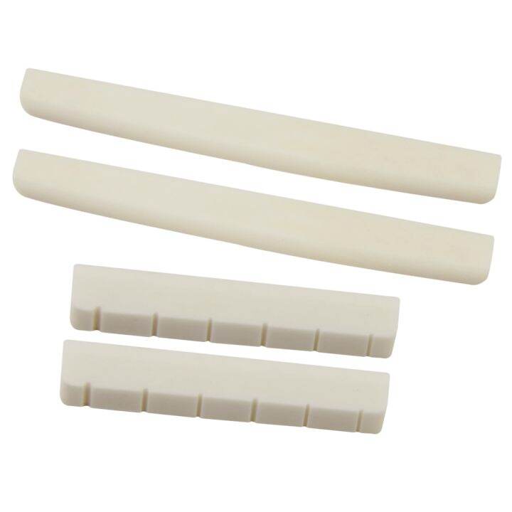 2-sets-of-4pcs-classical-guitar-slotted-saddles-nuts-bone-musical-instrument-parts-beige