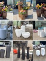 ┅№⊙ Glass fiber reinforced plastic flower POTS combination of outdoor big flower-bed hotel villa market flowerpot square box