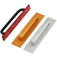 【CW】 Punch free Door Window Handle Aluminum Alloy Balcony Glass adhesive Mounted Small