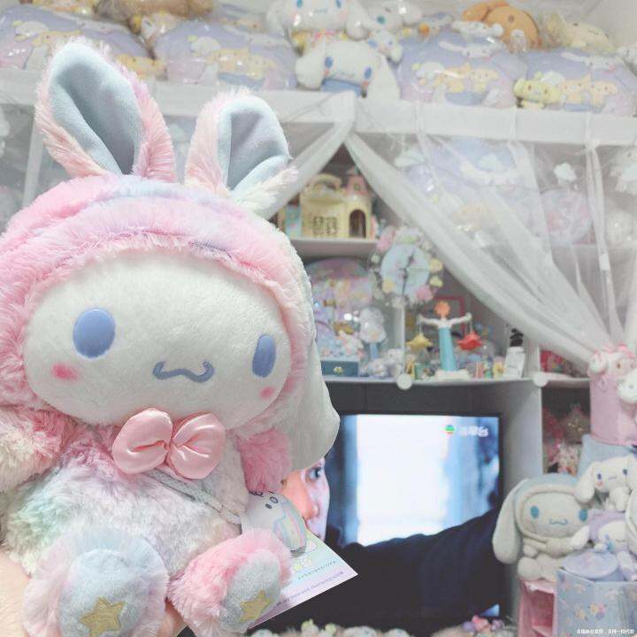 sanrio-cinnamoroll-ตุ๊กตาผ้าน่ารักน่ารักภาพอนิเมะตุ๊กตานุ่มยัดไส้ของขวัญวันหยุดสำหรับเด็กพิเศษสำหรับเทศกาลอีสเตอร์