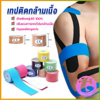 Thai dee เทปบำบัด พันกล้ามเนื้อ 5cmx5m 2.5cmx5m คิเนสิโอ มีกาวในตัว Sports Bandage