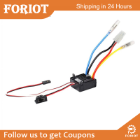 Foriot เครื่องควบคุมความเร็วอิเล็กทรอนิกส์  ขนแปรง60A WP-1060-RTR กันน้ำสำหรับรถบรรทุกตีนโต/รถออฟโรด/ยานพาหนะขับเคลื่อนวิทยุตีนตะขาบหินฯลฯ