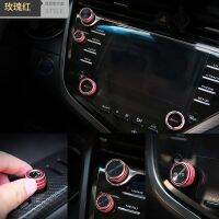 5pcs/set Aluminum Switch Cover Car Air Conditioning Audio Function Button Circle Trim For Toyota Camry 2018 70 styling moldings