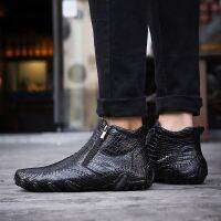 Luxury Men Boot Vintage English Style Real Leather Shoes Comfortable Handsome