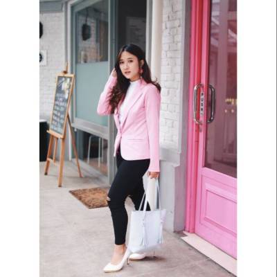 Blazer FORMAL PINK VALENTINE BABYPINK Edition Korean-Style Doorktua