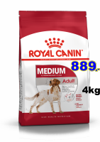 Royal canin Medium adult 4kg สูตรสุนัขโตพันธุ์กลางอายุ 1-7ปี Exp:11/2023