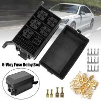 6 Way Fuse Relay Box Auto Replacement Part Circuit Protector Terminal Black Holder Block Accessories For Car Truck Trailer Fuses Accessories