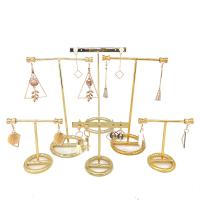 Earrings Display Stand Gold Earrings Display Rack T-Shape Earrings Showcase Golden