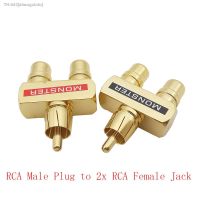 ❒✠ஐ RCA Male Plug to 2x RCA Female Jack Audio Adapter Conversion Joint 3 interfaces RCA Phono Splitter Connector Red Black