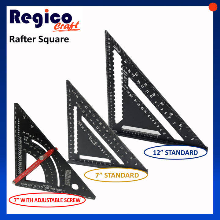 Regicocraft Aluminum Triangle Speed Rafter Square Angle Ruler Squala ...