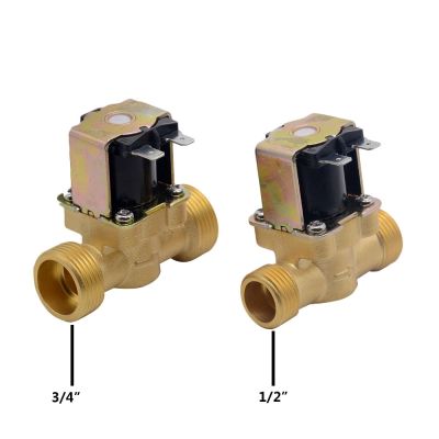 【LZ】❉▽  Válvula solenoide elétrica 3/4 1/2 dc 24v ac 220v dc válvula magnética fechada normalmente em latão para controle de água