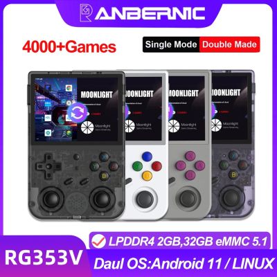 Anbernic เครื่องเล่นเกม RG353V RG353VS หน้าจอสัมผัส 3.5 นิ้ว IPS LPDDR4 Android&amp;Linux Wifi