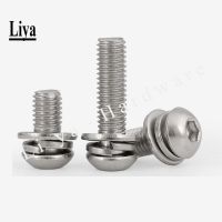 5-20pcs M2.5 M3 M4 M5 M6 M8 304 Stainless Steel Allen Hex Socket Screw Washer Plain Washer Assemblies Bolts