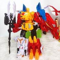 ฟิกเกอร์แอคชั่น Ranger Megazord ไดโนเสาร์ขยับได้หุ่นยนต์ตัวต่อสัตว์ประหลาดขยับได้ตุ๊กตาของเล่นสัตว์แอคชั่นฟิกเกอร์แบบ6 In 1