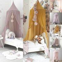 5 Colors Hanging Kids Baby Bedding Dome Bed Canopy Cotton Mosquito Net Bedcover Curtain For Baby Kids Reading Playing Home Decor