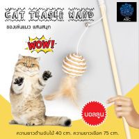 ของเล่นแมว ไม้ล่อแมว Cat teaser wand แบบไม้ สำหรับแมวทุกวัย ไม้ตกแมว