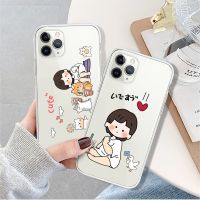 [COD] Suitable for 14 mobile phone case iPhone 11promax little girl 13 transparent milk tea 12 protective