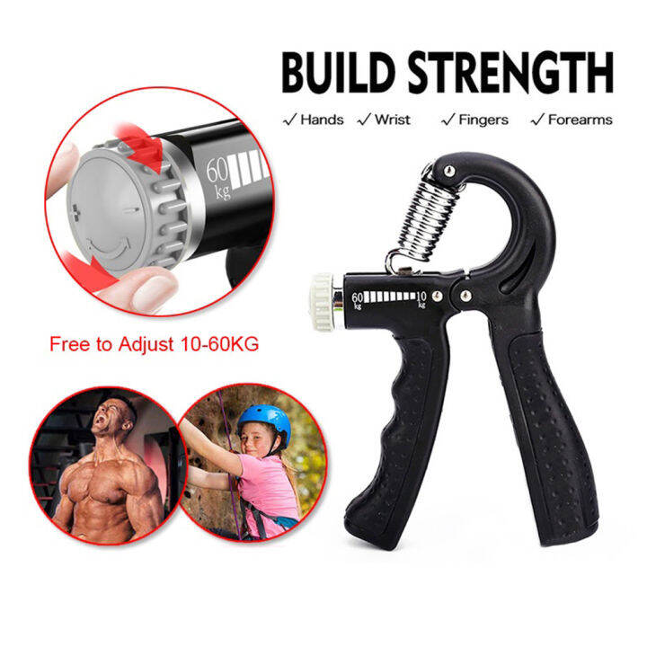 Adjustable 10-60KG Strength Gripper R-Shape Hand Grip Exercise ...