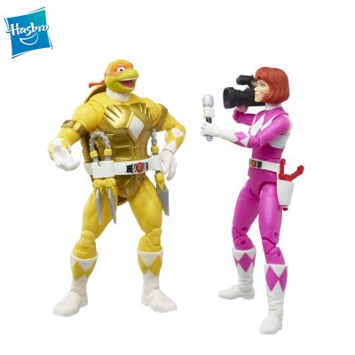 Hasbro โมเดลนินจาวัยรุ่นกลายพันธุ์พาวเวอร์เรนเจอรส์เต่ามิชลานเจโลฟิกเกอร์คอลเล็กชั่นงานอดิเรกของขวัญของเล่น