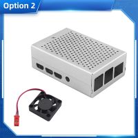 Raspberry Pi 4 Metal Case Black Silver Vents Shell with Cooling Fan Optional Heatsink Power Supply for Raspberry Pi 4 Model B