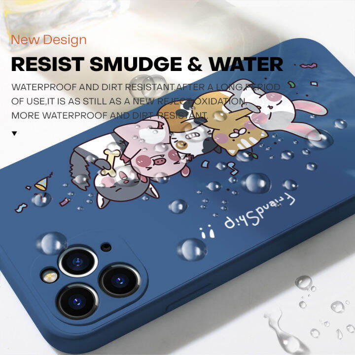 เคส-ggk-สำหรับ-realme-c30s-เคสโทรศัพท์ลายการ์ตูนสัตว์มิตรภาพปลอกซิลิโคนน้ำทรงสี่เหลี่ยมดั้งเดิมเคสป้องกันทนแรงกระแทกกล้องคลุมทั้งหมด