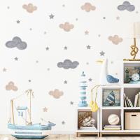 Watercolor Cloud Stars Stickers for Kids room Decor Bedroom Decoration Wall Stickers PVC Wall Decals Wallpapers for Home Decor Stickers