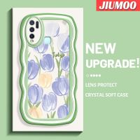 เคส JIUMOO เคส Y50สำหรับ VIVO Y30 Y30i แฟชั่นลายดอกทิวลิปขอบคลื่นเคสมือถือกันกระแทกแบบใสนิ่มที่สร้างสรรค์เคสป้องกันซิลิกาเจลสำหรับโปร่งใสลายกล้องถ่ายรูป