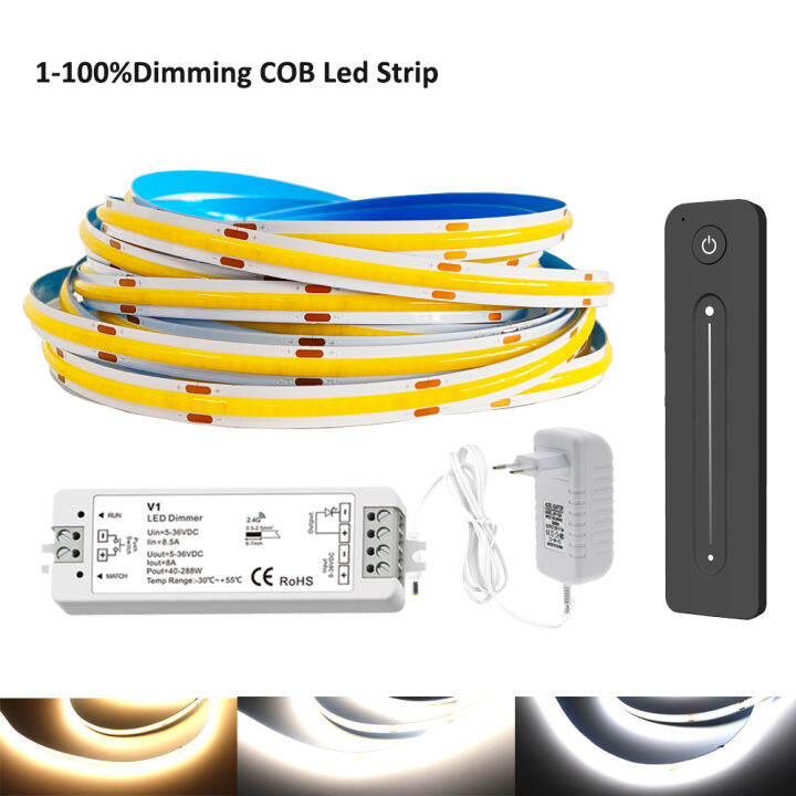 5M 10M Wireless Led Dimmer COB Led Strip Warm white Neutral white