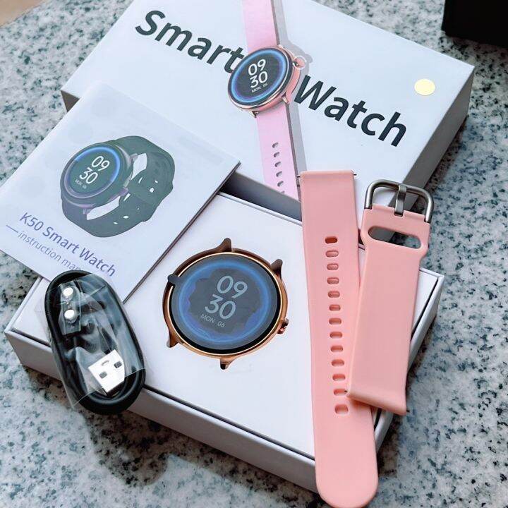 watchhiend-smartwatch-รุ่นk50-มีหลายฟังก์ชั่น-ใช้งานง่าย-ทั้ง-รับสาย-ตั้งปลุกได้-มีหลายสี-และกล่องตามรูปฟรี-จัดส่งจากไทย