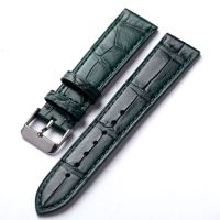 Suitable For Handmade leather strap green crocodile 18 19 20 22mm soft thin wear-resistant high-end suitable for mens watch