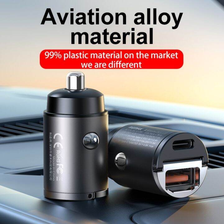 hot-remax-30w-car-charger-usb-c-fast-charging-qc4-0-3-0-scp-afc-mtk-pd-type-c-quick-truck-mini-adapter-สำหรับ-iphone-samsung-huawei