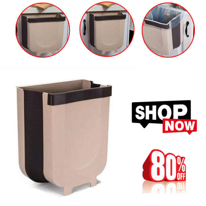 Trash Can Recycle Bin Kitchen Foldable Wall Trash Can Bathroom Toilet Storage Multicolor