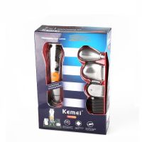 ปัตตาเลี่ยนไร้สาย พลังเทอร์โบ 7 in 1 ถอดเปลี่ยนหัวได้ Kemei RECHARGEABLE GROOMING KIT ที่ตัดผมไฟฟ้า เครื่องตัดผม ตัดขน เครื่องโกนหนวดไฟฟ้า ตัดขนจมูก บัตตาเลี่ยน โกนผม โกนขน  เครื่องกำจัดขน แบตตาเลี่ยน แบบไร้สาย  ชาร์ตไฟได้ ใบมีดโลหะผสมไทเทเนียมชนิดพิเศษ