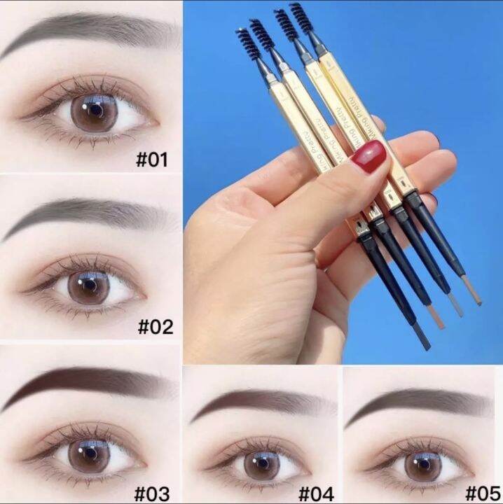 ส่งเร็วพิเศษ-mking-pretty-double-fine-eyebrow-pencil-ดินสอเขียนคิ้วกันน้ำ-2-in-1-หัวเรียวเล็ก-มีแปรงปัดคิ้วในตัว