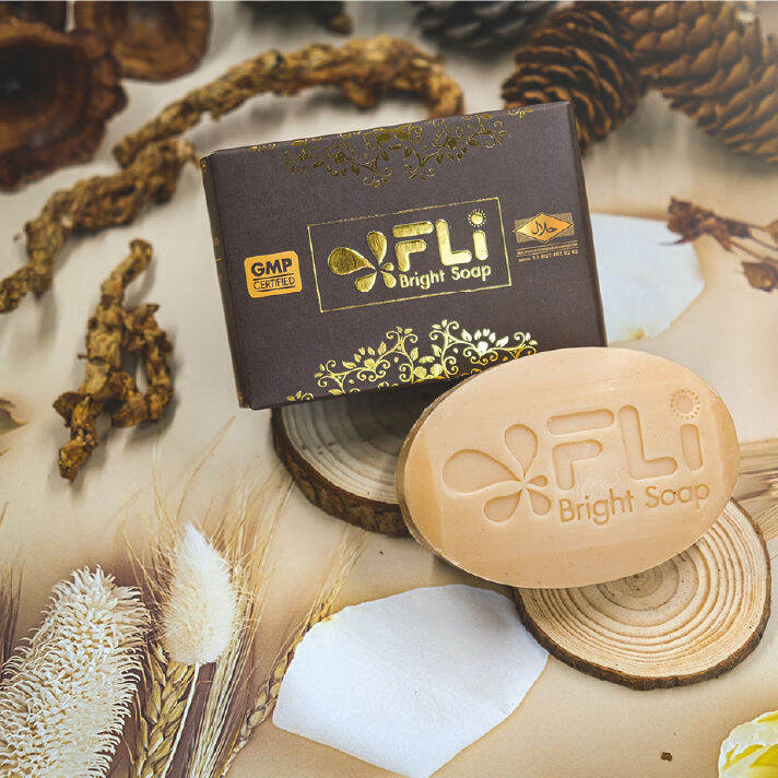 fli-bright-soap-สบู่สมุนไพร-ลดติ่งเนื้อ-ลดสิวอักเสบ-ผดผื่น-ลดกลิ่นตัว-ลดความหมองคล้ำ-ขนาด-120g-11-ก้อน-แถมฟรีสบู่-20g-6-ก้อน