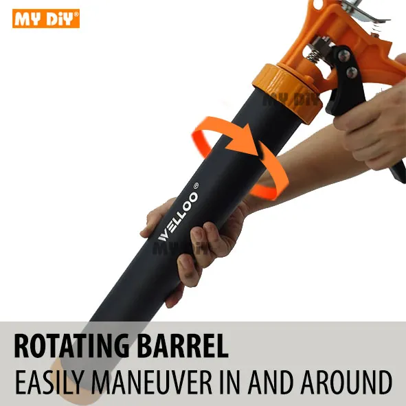 MYDIYSDNBHD - WELLOO Heavy Duty Aluminium Caulking Gun With Quality Nylon Handle