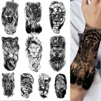 hot！【DT】❁☾◐  10 Piece/Set Temporary Sticker King Tiger Arm Sleeve Man