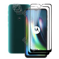 4 In 1สำหรับ Motorola Moto G9 Play / G9 (2ชิ้น) ปกป้องหน้าจอกระจกกระจกนิรภัยป้องกันทุกสัดส่วน &amp; (2ชิ้น) ฟิล์มป้องกันเลนส์กล้องถ่ายรูป